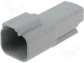 Konektor pro 2x kolík #16, šedý, pro drát s izolací 2,54-3,4mm,  DT04-2P, bez kontaktů