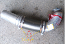 Výfukové potrubí vlnovec 322 lg, střední díl, Kuželové spony pr.A158 mm,  125287