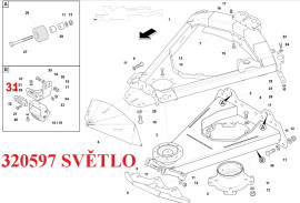 Světlo LED bílé, ve špici,  320795