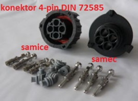 Konektor 4-pin Bajonet DIN 72585 provedení A, úhlové provedení,  322251