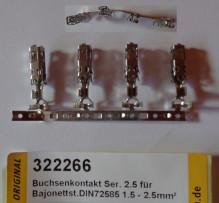 Dutinka Ser. 2,5 pro bajonet DIN72585 1,5 - 2,5mm2,  322266