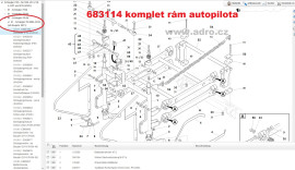 Rám autopilot PS kpl. (6-řádek standard),  683114