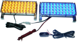 Světlomet - maják LED 16W blikající oranžový+modrý ; A2007AD