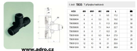 Spojka hadicová T D6,  P00727
