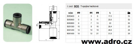 Spojka hadicová T D6, P01125