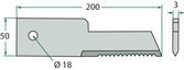 Nůž-protiostří drtiče CT(198,5x50x3); 322291650N