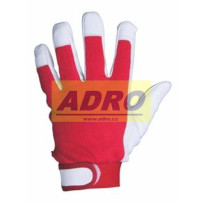 rukavice kombinované  červeno/bílé 9; 445080