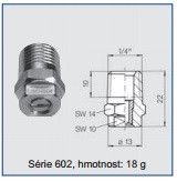 Tryska vysokotlaká s plochým paprskem, 60°,nerez,závit 1/4' NPT(kuželový závit); 602.454.A3.07