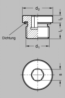 Zátka DIN 908 VSCH-R 1/4' -WD A3C; 9442.86101