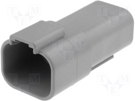 Konektor pro 4x kolík #16, šedý, pro drát s izolací 2,54-3,4mm; DT04-4P