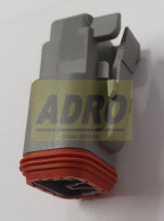 Konektor pro 2x dutinka #16, šedý, pro drát s izolací 2,54-3,4mm; DT06-2S