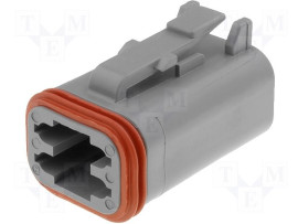Konektor pro 4x dutinka #16, šedý, pro drát s izolací 2,54-3,4mm; DT06-4S