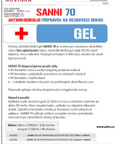 SANNI 70 ANTIMIKROBIÁLNÍ DEZINFEKCE GEL láhev 1 000ml