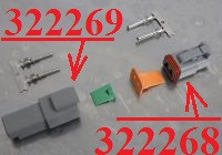 Konektor 2-pin DT06 samice, 322268 Konektor 2-pin DT06 samice, 322268
