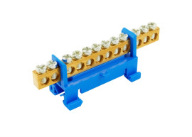 MŮSTEK NULOVÝ ELEMAN - N12 ( SVORKOVNICE 12X16mm) NEKRYTY.[%nl%]IP00, MODRÝ, 63A, NA DIN